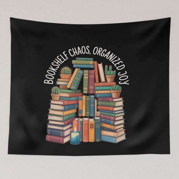 Item preview, Bookshelf chaos, organised joy, ADHD books lover designed and sold by genkihikki.