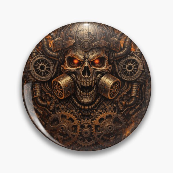 Item preview,  Steampunk Inferno Skull – Industrial Gothic Machine Horror Art designed and sold by Sksticker991.