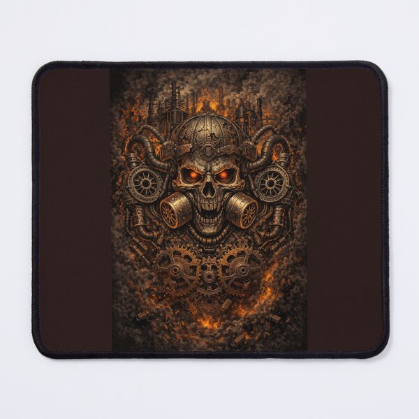 Item preview, Steampunk Inferno Skull – Industrial Gothic Machine Horror Art designed and sold by Sksticker991.