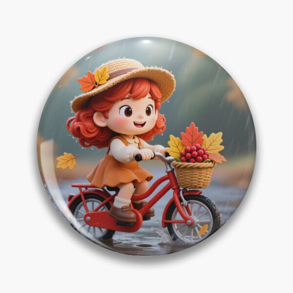 Item preview, A little girl is riding a bicycle in the rain. designed and sold by PattaZone.