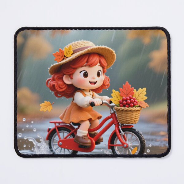 Item preview, A little girl is riding a bicycle in the rain. designed and sold by PattaZone.