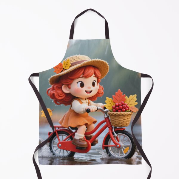 Item preview, A little girl is riding a bicycle in the rain. designed and sold by PattaZone.