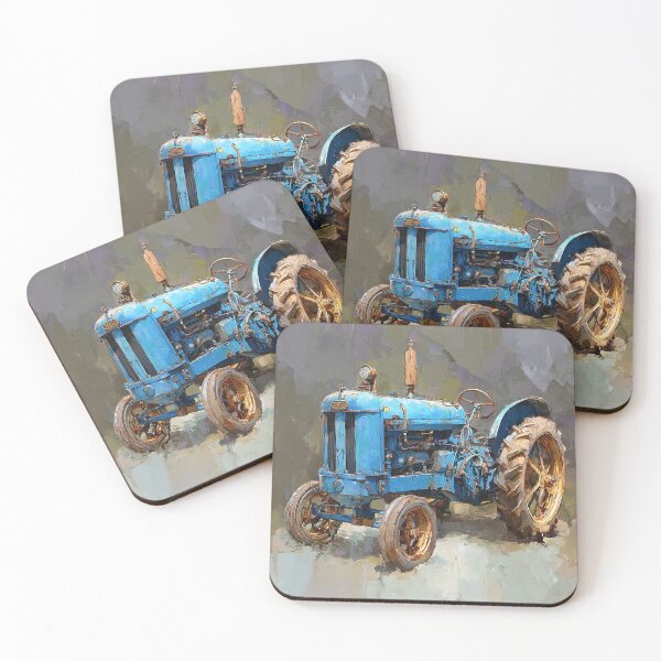 Item preview, Vintage Blue Tractor on Display designed and sold by Savannah Gibbs.