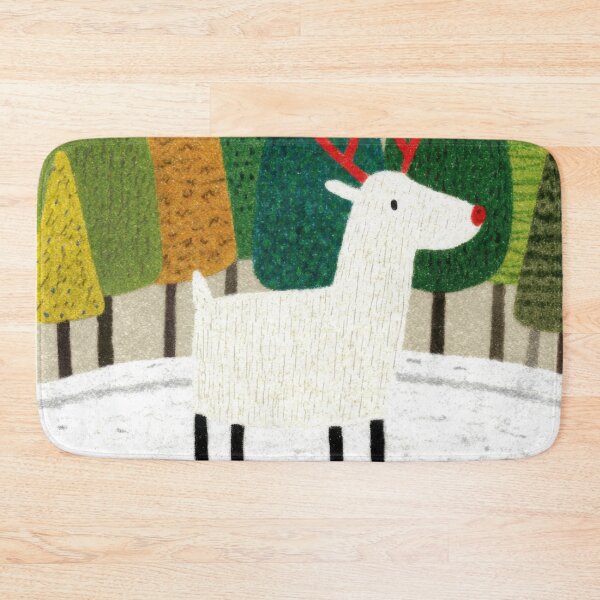 Item preview, Whimsical Winter Deer in Colorful Forest designed and sold by dawnleblanc55.