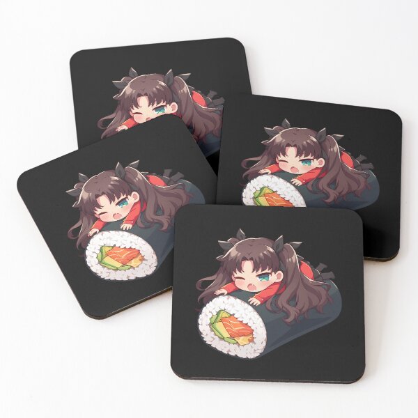 Item preview, Rin Tohsaka Fate Stay Night Chibi Sushi Anime Fiery Kawaii designed and sold by CarlosBender.