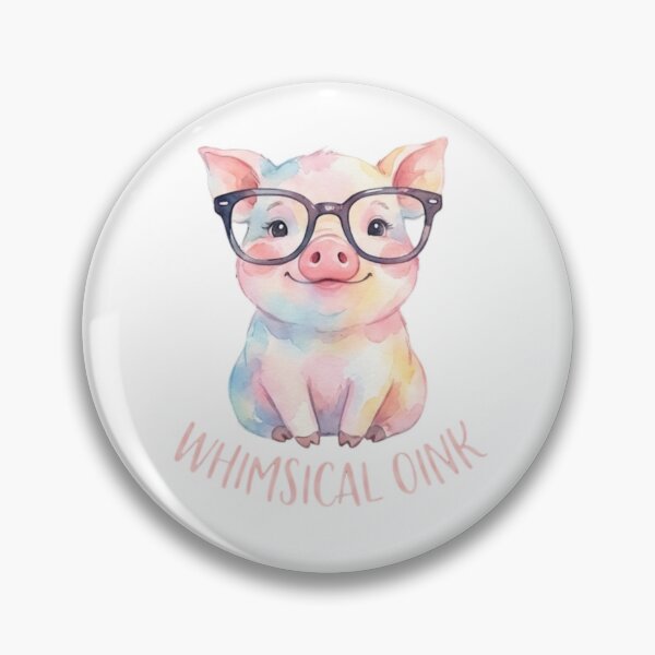 Item preview, Whimsical Oink Cute Pig Watercolor Illustration for Animal Lover designed and sold by chattsuede.
