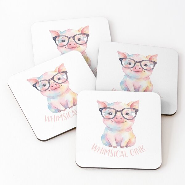 Item preview, Whimsical Oink Cute Pig Watercolor Illustration for Animal Lover designed and sold by chattsuede.