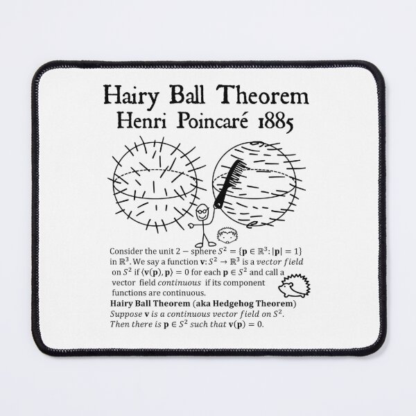 Item preview, Nerdy Vintage Hairy Ball Theorem Poincare Topology Math Teacher Black Text designed and sold by MathWare MathClips.