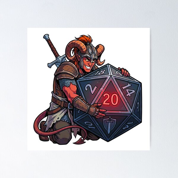 Item preview, Warrior's Pride: Tiefling Fighter Dice Goblin designed and sold by SkinnyFlatWhite.