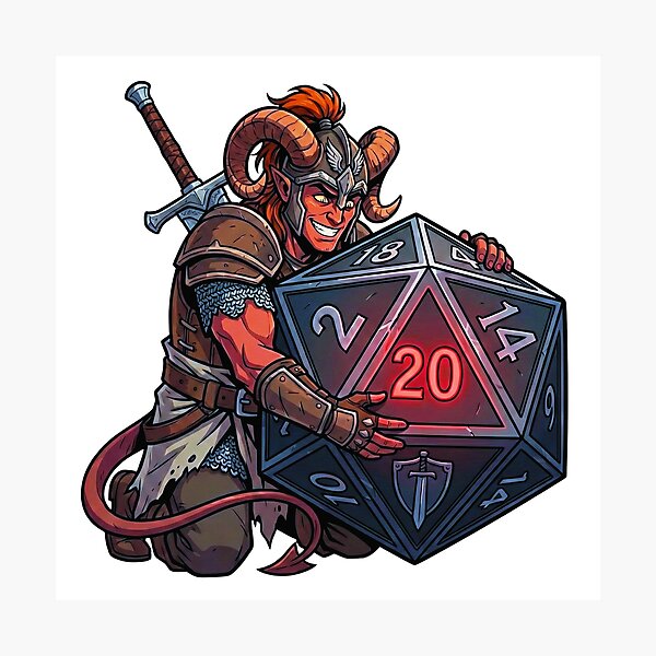 Item preview, Warrior's Pride: Tiefling Fighter Dice Goblin designed and sold by SkinnyFlatWhite.