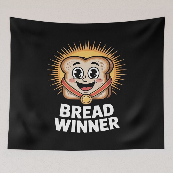 Item preview, Bread Winner Funny Kawaii Toast Cartoon With Medal Joke designed and sold by ProudForFunny.
