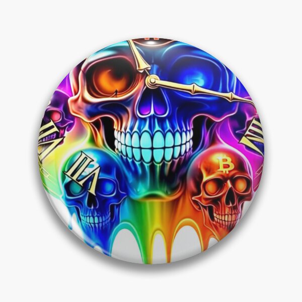 Item preview, IT’S TIME CRYPTO SKULL CLOCK designed and sold by KRYPTO-KHAT.