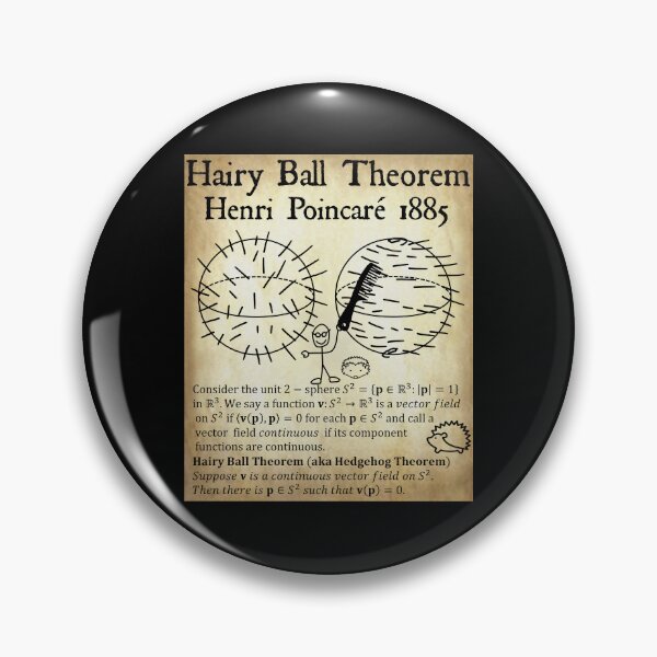 Item preview, Nerdy Vintage Hairy Ball Theorem Poincare Topology Math Teacher Black Text Parchment designed and sold by MathWare MathClips.