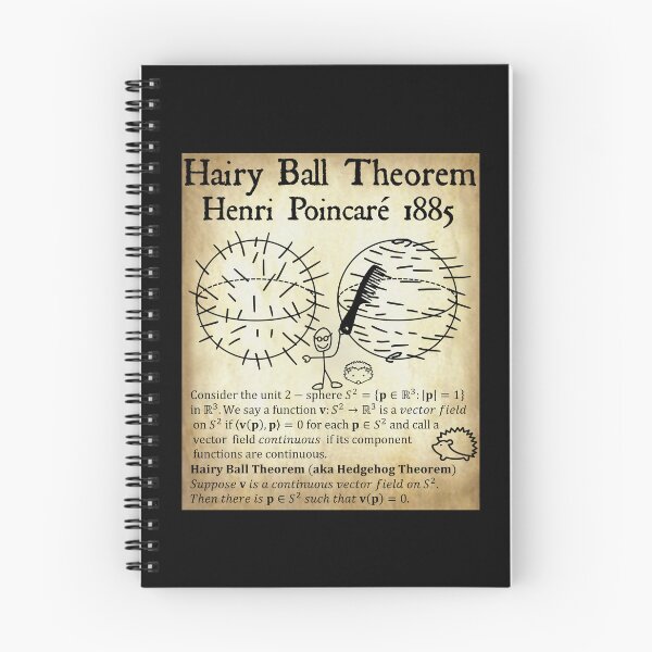 Item preview, Nerdy Vintage Hairy Ball Theorem Poincare Topology Math Teacher Black Text Parchment designed and sold by MathWare MathClips.