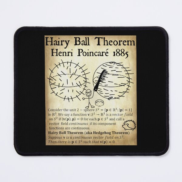 Item preview, Nerdy Vintage Hairy Ball Theorem Poincare Topology Math Teacher Black Text Parchment designed and sold by MathWare MathClips.