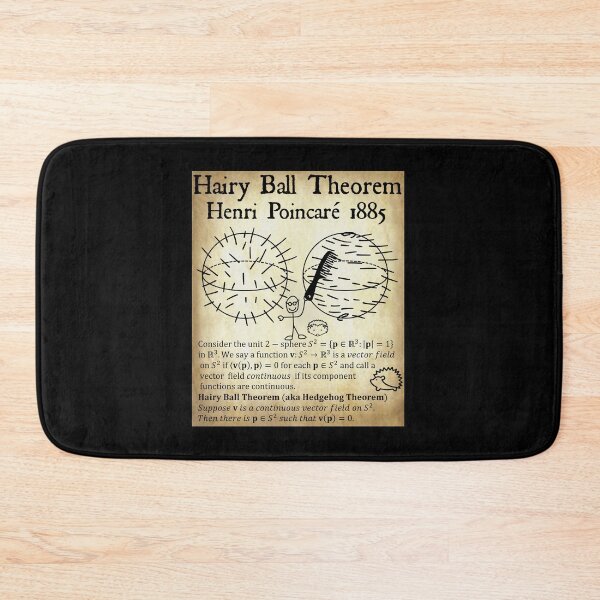 Item preview, Nerdy Vintage Hairy Ball Theorem Poincare Topology Math Teacher Black Text Parchment designed and sold by MathWare MathClips.