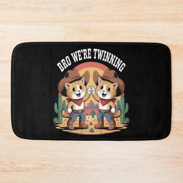 Item preview, Bro We're Twinning Boys Funny Twin Day Cat Cowboy designed and sold by ProudForFunny.