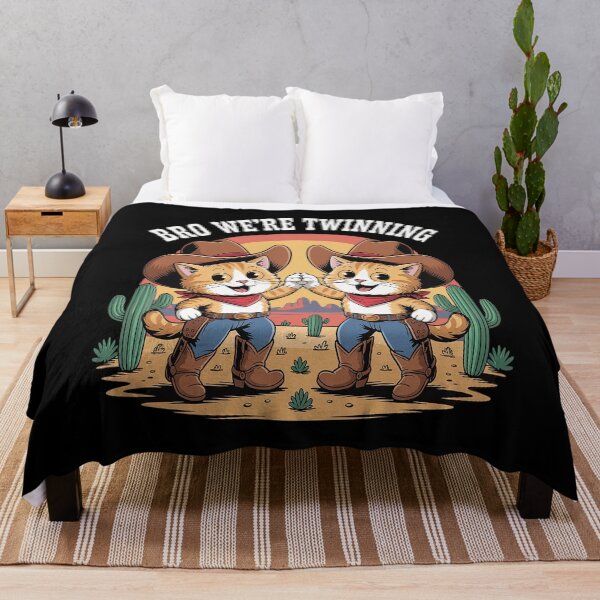 Item preview, Bro We're Twinning Boys Funny Twin Day Cat Cowboy designed and sold by ProudForFunny.