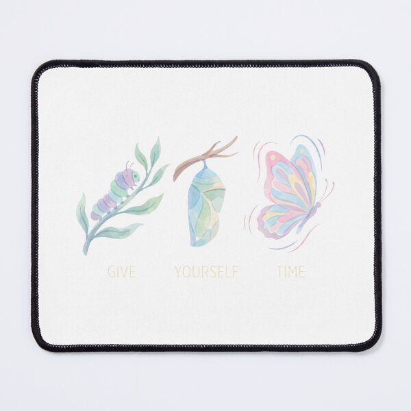 Item preview, Give Yourself Time Butterfly Transformation Watercolor Art for Self Care designed and sold by chattsuede.