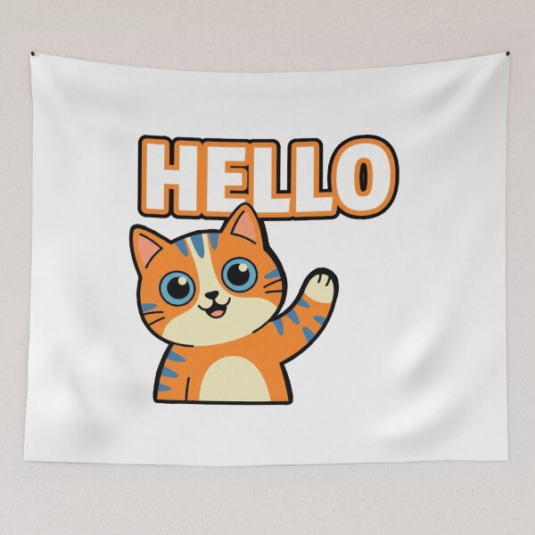 Item preview, Kawaii Hello Cat Cute Cartoon Mascot for Cat Lover designed and sold by chattsuede.
