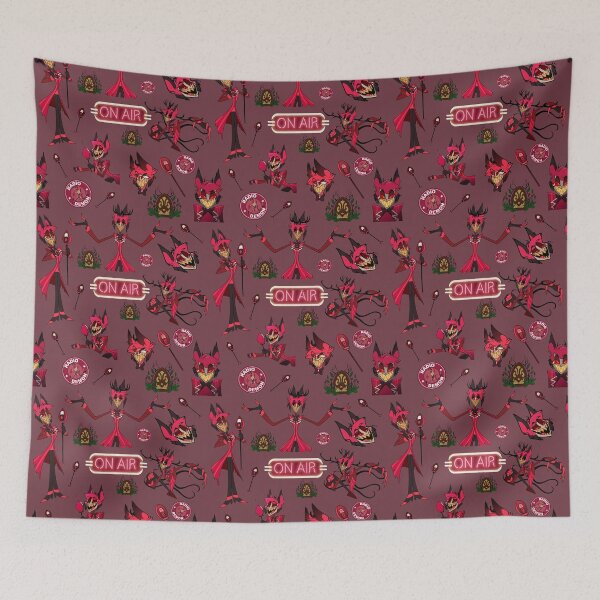 Item preview, Hazbin Hotel Alastor Radio Demon On Air Seamless Pattern designed and sold by Playful Patternz.