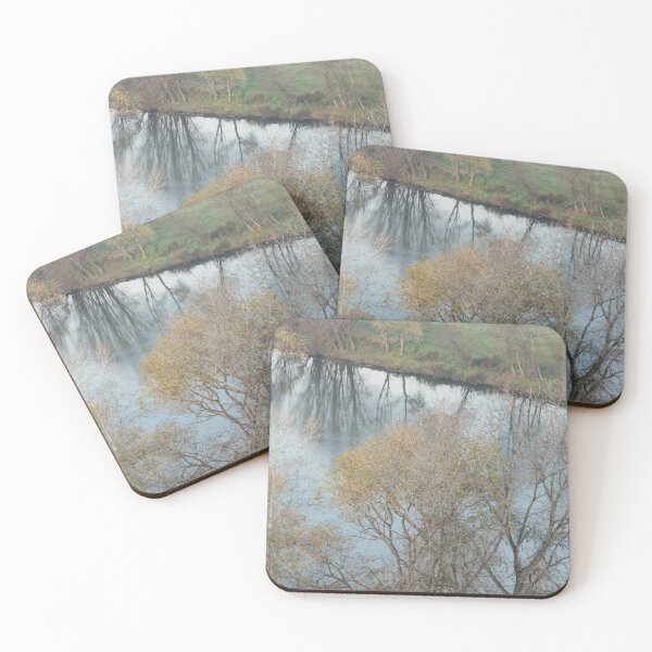 Item preview, Reflective Riverbank in Autumn From Above the Treetops designed and sold by Georgia Mizuleva.