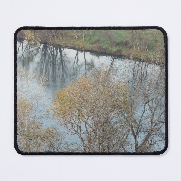 Item preview, Reflective Riverbank in Autumn From Above the Treetops designed and sold by Georgia Mizuleva.