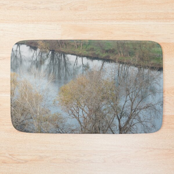 Item preview, Reflective Riverbank in Autumn From Above the Treetops designed and sold by Georgia Mizuleva.