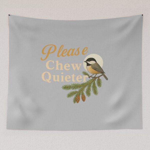 Item preview, Please Chew Quieter Funny Vintage Bird Nature Illustration  designed and sold by mjohnson9.