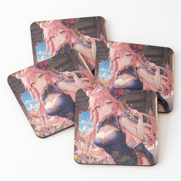 Item preview, Caster No Tamamo No Mae Blue Cheongsam Flower Festival Fox Spirit Girl designed and sold by CarlosBender.