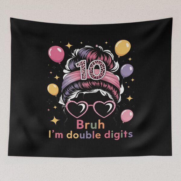 Item preview, Bruh I'm Double Digits 10th Birthday 10 Year Old designed and sold by ProudForFunny.