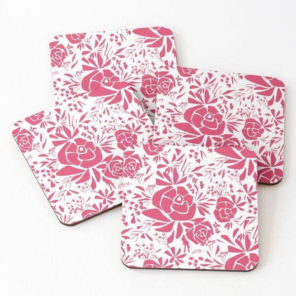 Item preview, Rose flower stencil applique white and red   retro  designed and sold by fuzzyfox.