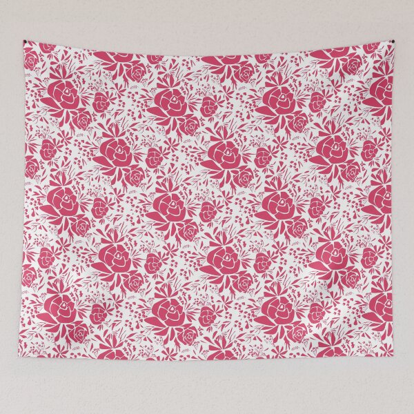 Item preview, Rose flower stencil applique white and red   retro  designed and sold by fuzzyfox.