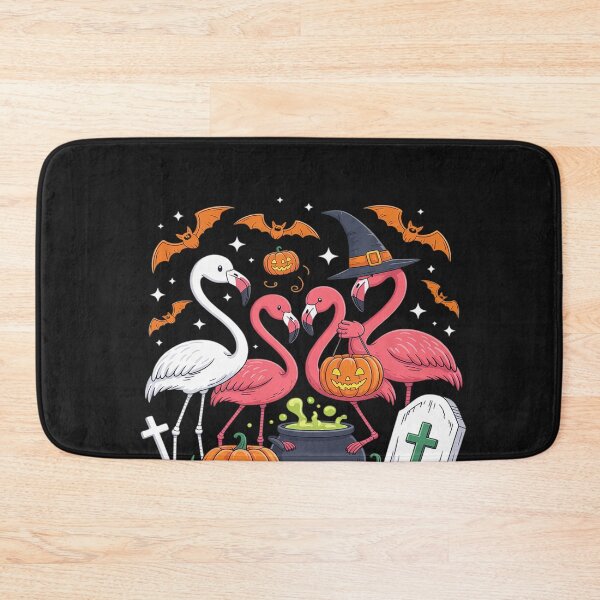 Item preview, Happy Flamingoween Pink Flamingo Halloween Skeleton Spooky designed and sold by katherintration.
