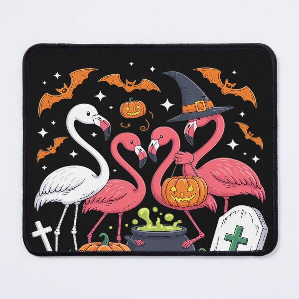 Item preview, Happy Flamingoween Pink Flamingo Halloween Skeleton Spooky designed and sold by katherintration.