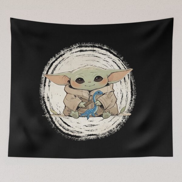 Item preview, BABY YODA WITH A PLESIOSAURUS designed and sold by LIS AND MELIVERSO.