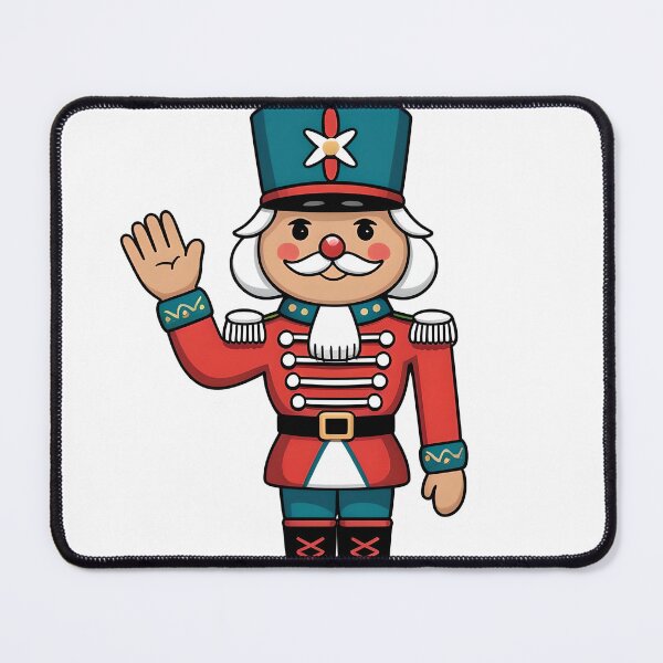 Item preview, Festive Nutcracker Soldier Waving Cheerfully with Holiday Greeting Pose Sticker Illustration designed and sold by BankMano.