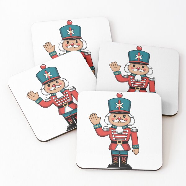 Item preview, Festive Nutcracker Soldier Waving Cheerfully with Holiday Greeting Pose Sticker Illustration designed and sold by BankMano.