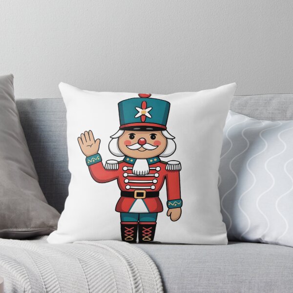 Item preview, Festive Nutcracker Soldier Waving Cheerfully with Holiday Greeting Pose Sticker Illustration designed and sold by BankMano.