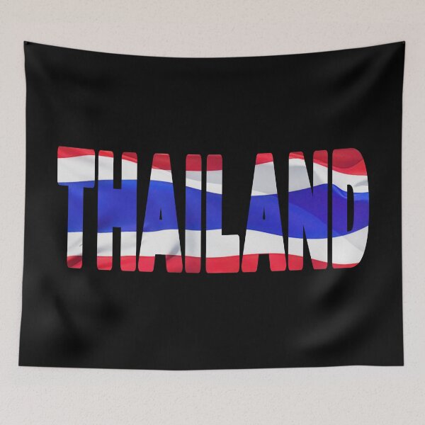 Item preview, THAILAND - Flag Flying in Wind cut to Letters Souvenir Sticker Shirt designed and sold by Adam Gormley.