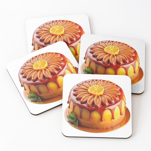 Item preview, Elegant Orange Caramel Flower Cake with Citrus Garnish designed and sold by Jirada.
