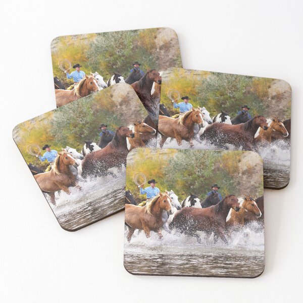 Item preview, Cowboys and Horses in the River designed and sold by ImagesbyCharyn.