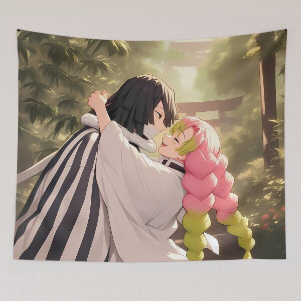 Item preview, Mitsuri Kanroji Romantic Embrace Demon Slayer Anime Girl designed and sold by CarlosBender.