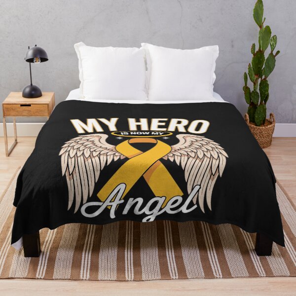 Item preview, Hero is Now My Angel Bone My Cancer Awareness Yellow Ribbon designed and sold by katherintration.