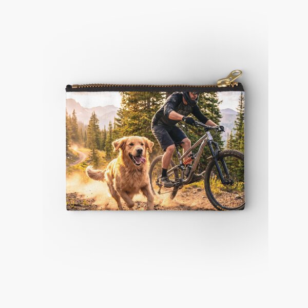 Item preview, Trail Dog and Downhill MTB Rider – Riding Wild Alpine Singletrack. designed and sold by Hinson MTB Visuals.