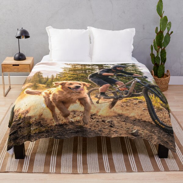 Item preview, Trail Dog and Downhill MTB Rider – Riding Wild Alpine Singletrack. designed and sold by Hinson MTB Visuals.
