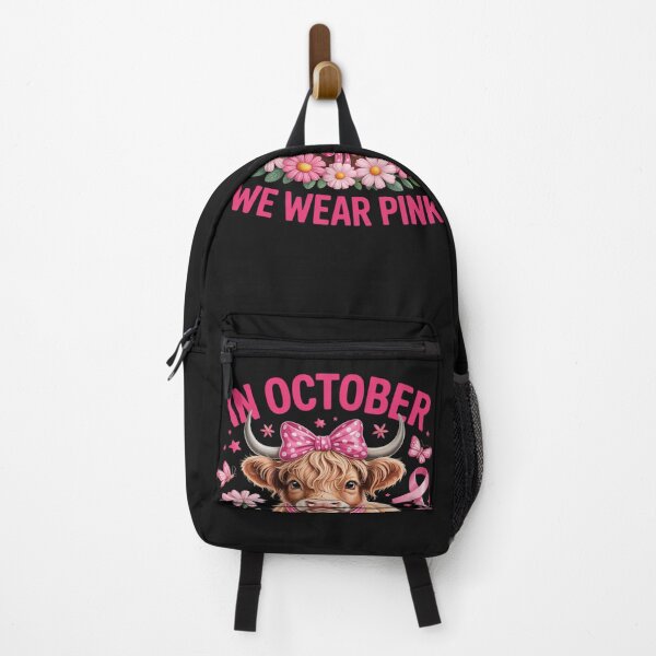 Item preview, Highland Cow In October We Wear Pink Breast Cancer Awareness designed and sold by katherintration.