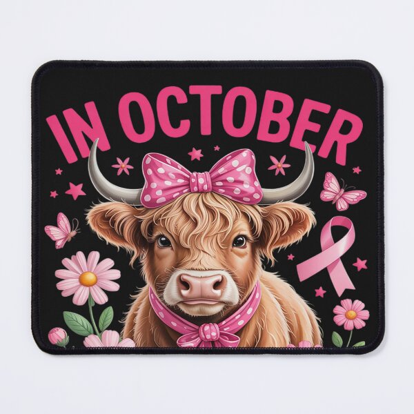 Item preview, Highland Cow In October We Wear Pink Breast Cancer Awareness designed and sold by katherintration.