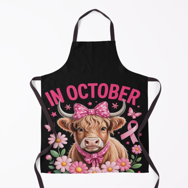 Item preview, Highland Cow In October We Wear Pink Breast Cancer Awareness designed and sold by katherintration.