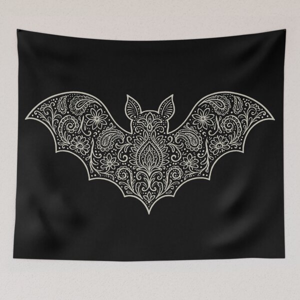 Item preview, Ornate Gothic Bat Illustration – Dark Floral Line Art designed and sold by Mouraludia.